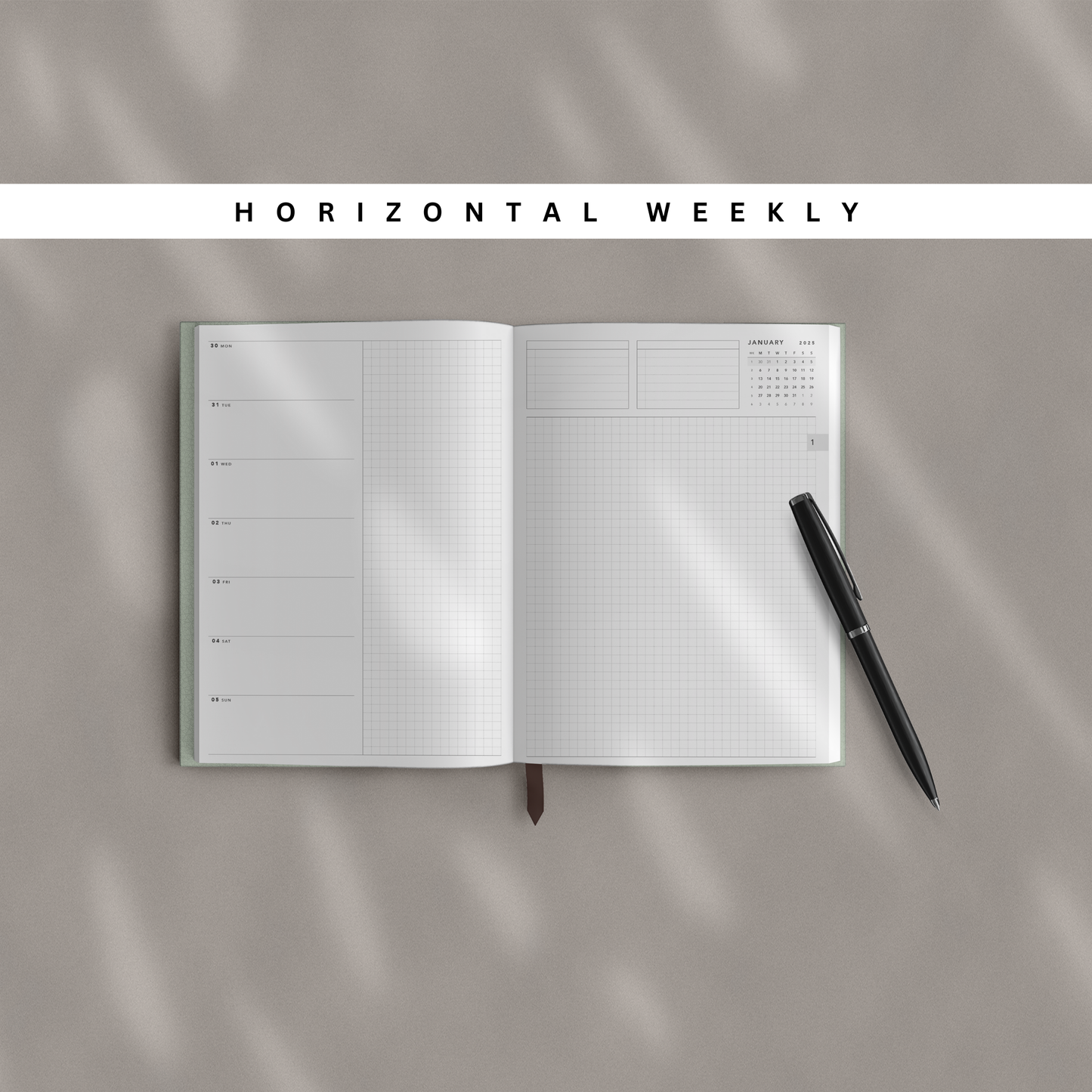 PREORDER • Weekbook Hybrid 2026 • A5 Size • Softcover Book Bound • Tomoe River Paper