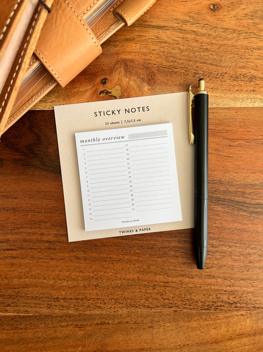"monthly overview" Sticky Notes • 7,5x7,5cm • 25 sheets
