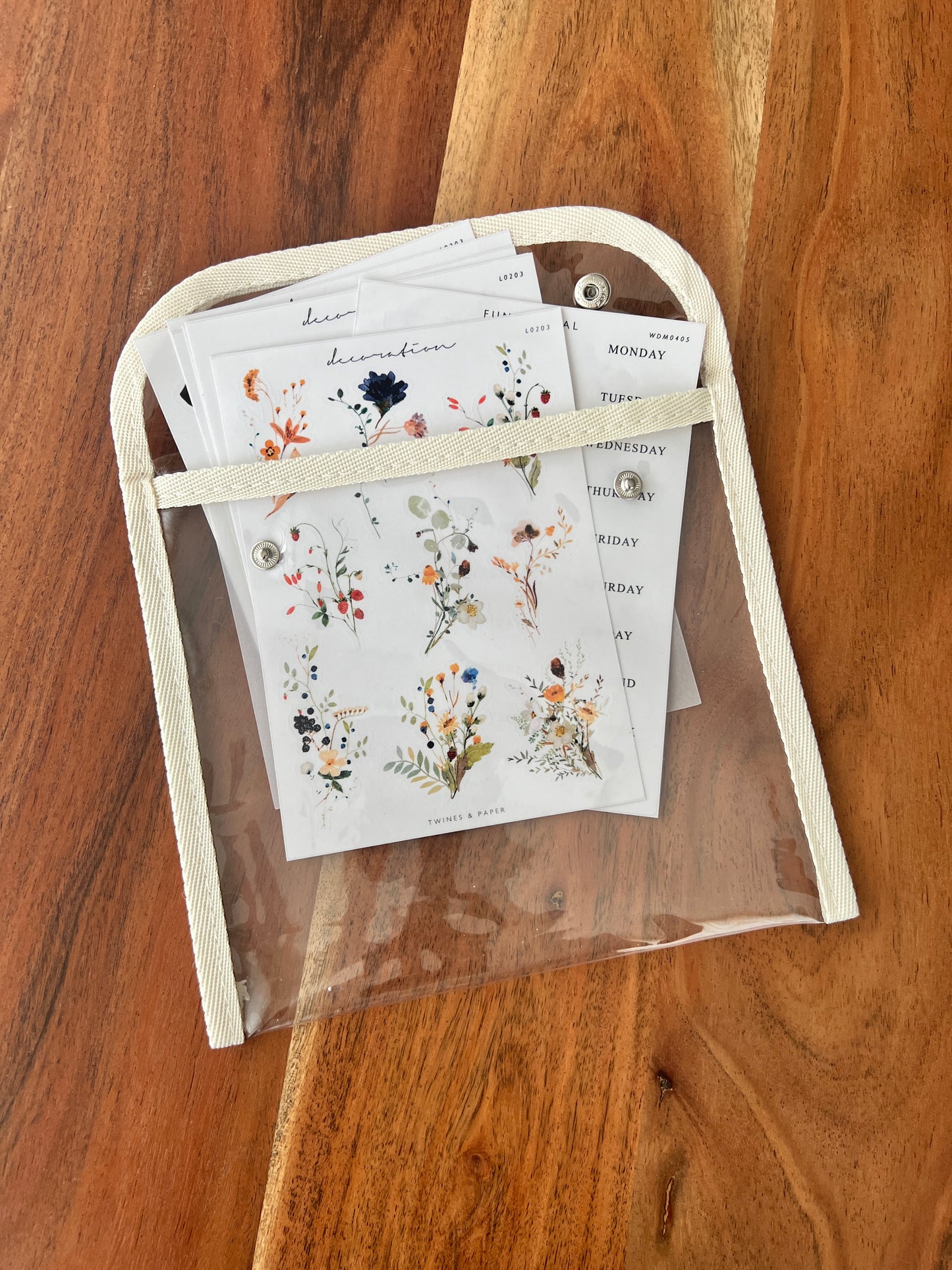 Klarsichtbeutel • Transparentes, cremefarbenes PVC-Futter