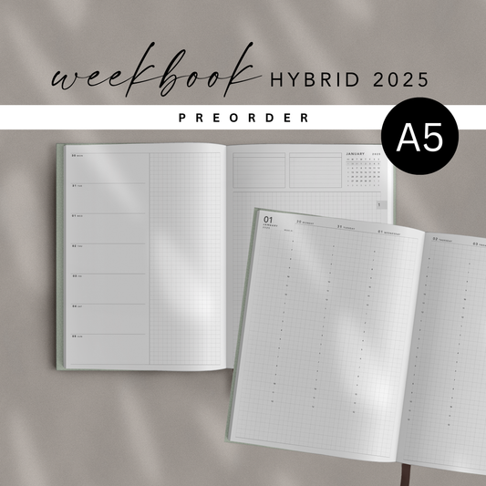 PREORDER • Weekbook Hybrid 2026 • A5 Size • Softcover Book Bound • Tomoe River Paper