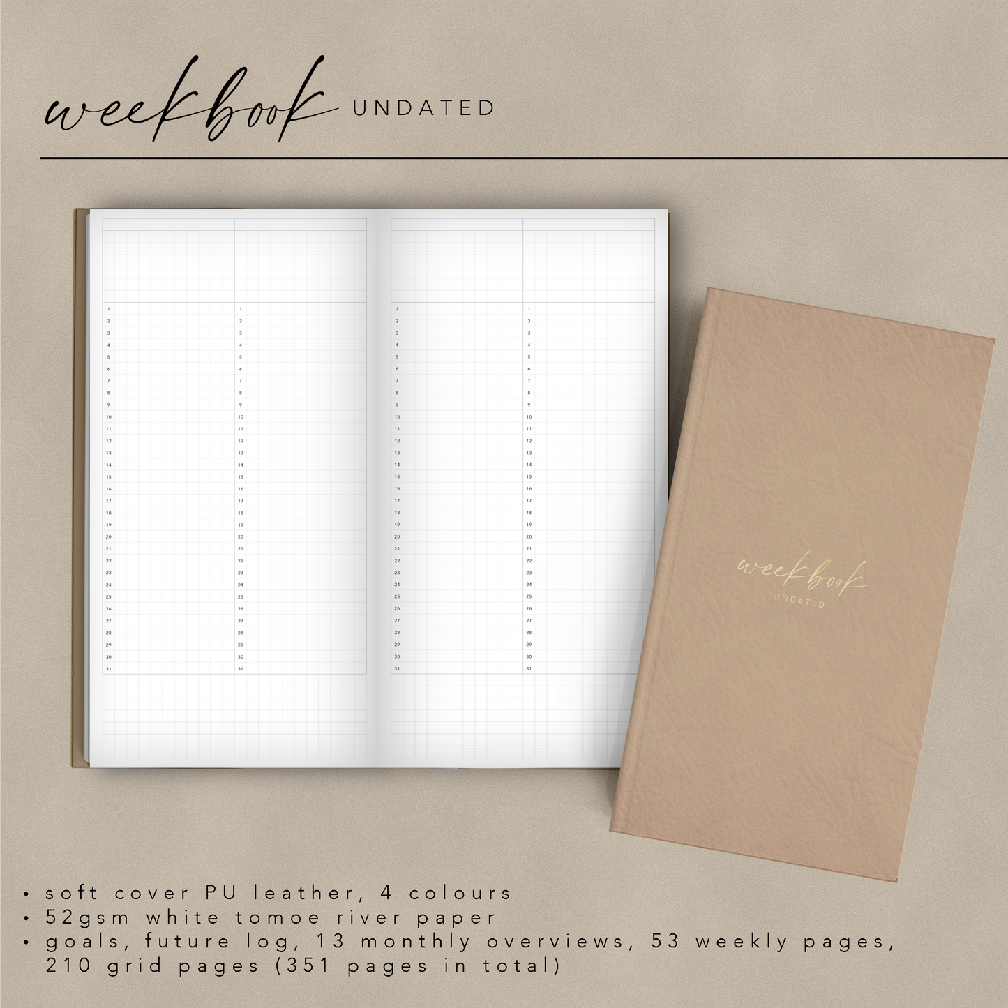 Weekbook Undated • Softcover • Tomoe River Paper