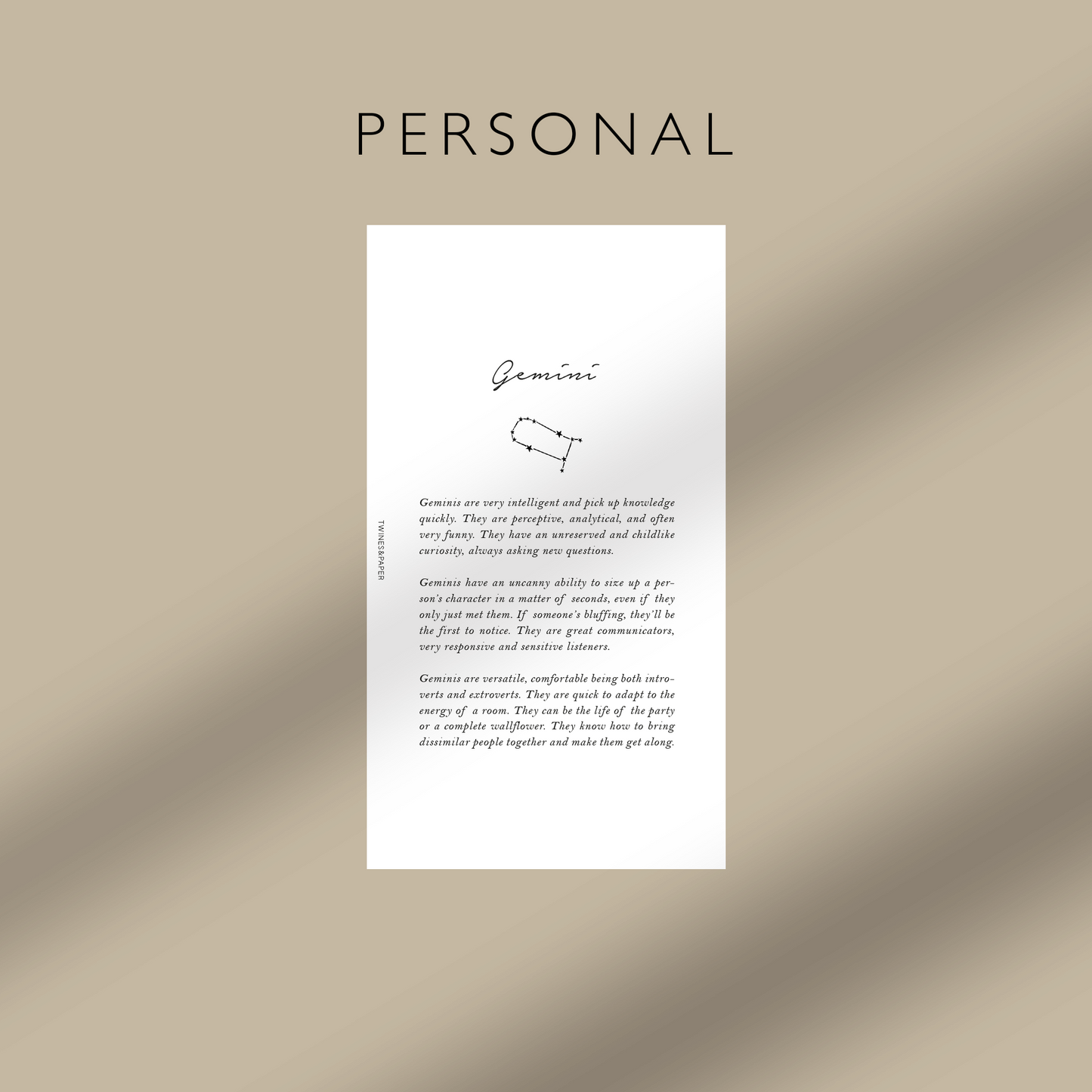 "Gemini" Zodiac Sign Personality - Printable Dashboards