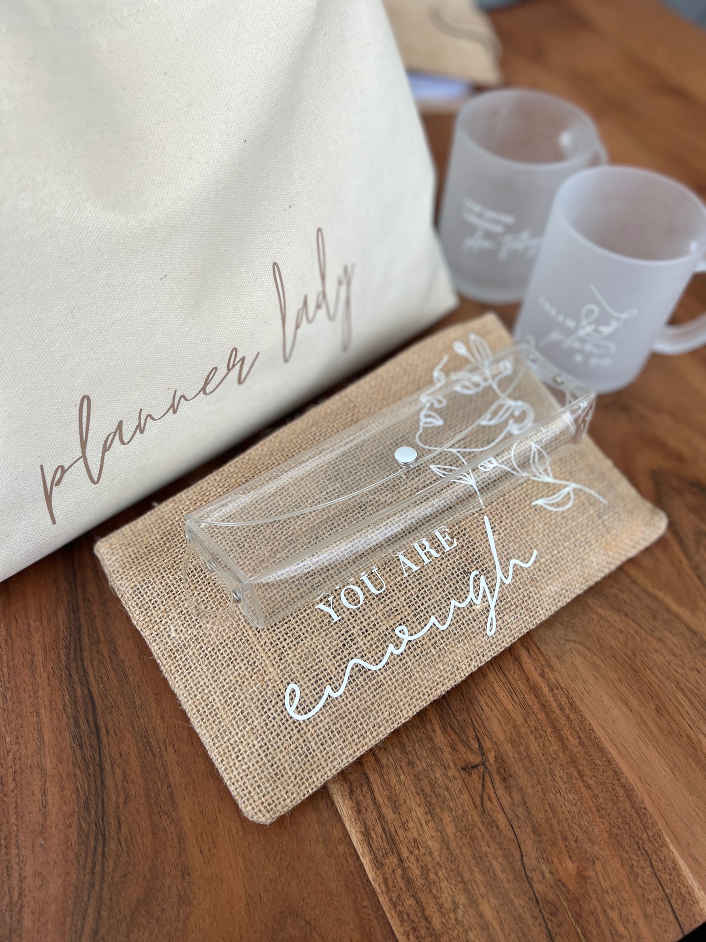 Transparente Stifttasche • Minimale Accessoires
