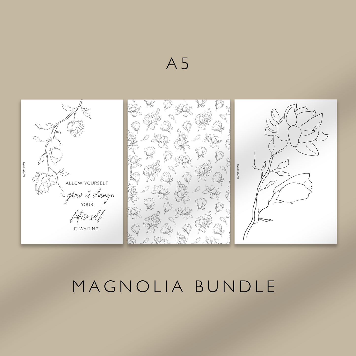 „Magnolia Bundle“ Druckbare Dashboards Pocket, A6, Personal, Personal Wide, A5