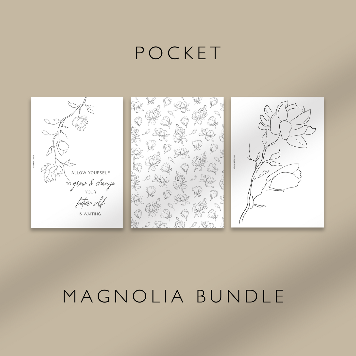 „Magnolia Bundle“ Druckbare Dashboards Pocket, A6, Personal, Personal Wide, A5