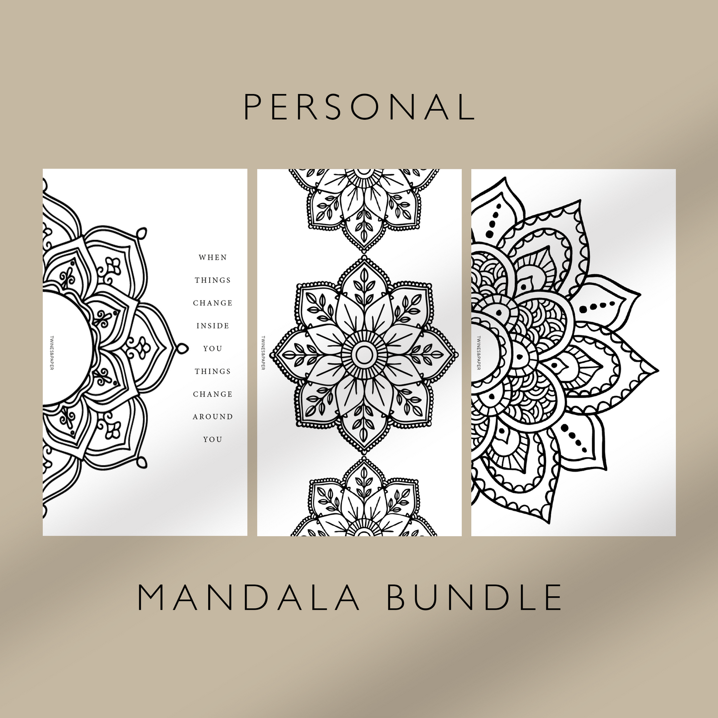 "Mandala Bundle" Printable Dashboards Pocket, A6, Personal, Personal Wide, A5