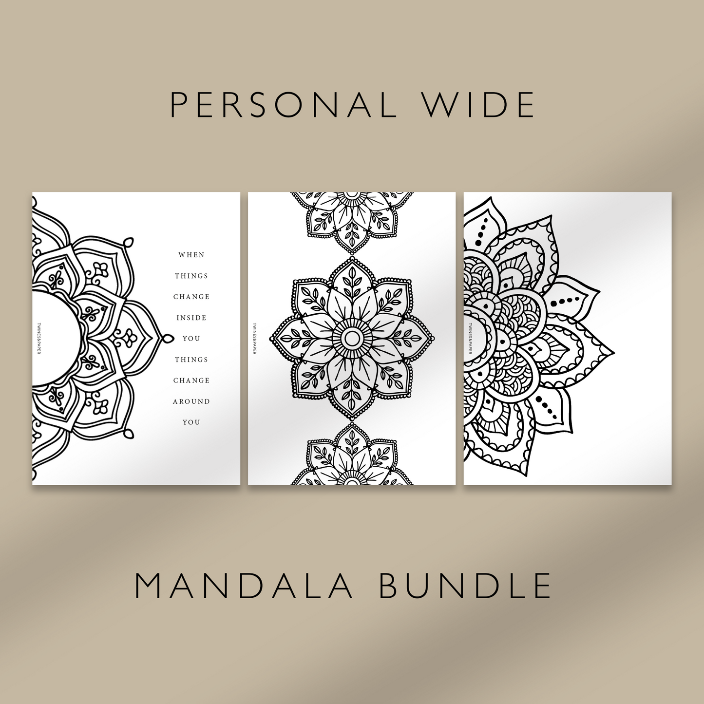"Mandala Bundle" Printable Dashboards Pocket, A6, Personal, Personal Wide, A5