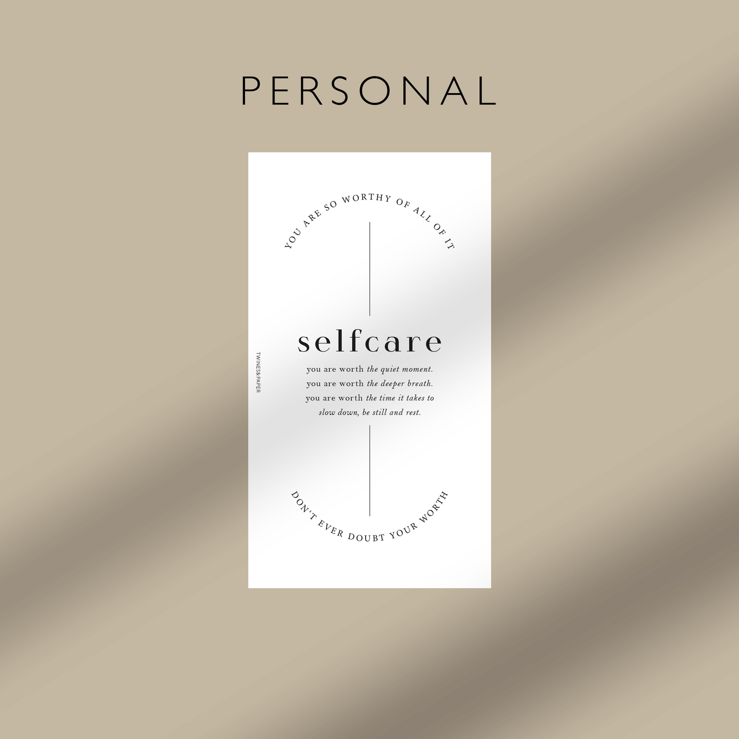 "Selfcare - you are so worthy of all of it" Printable Planner Dashboards Pocket, A6, Personal, Personal Wide, A5