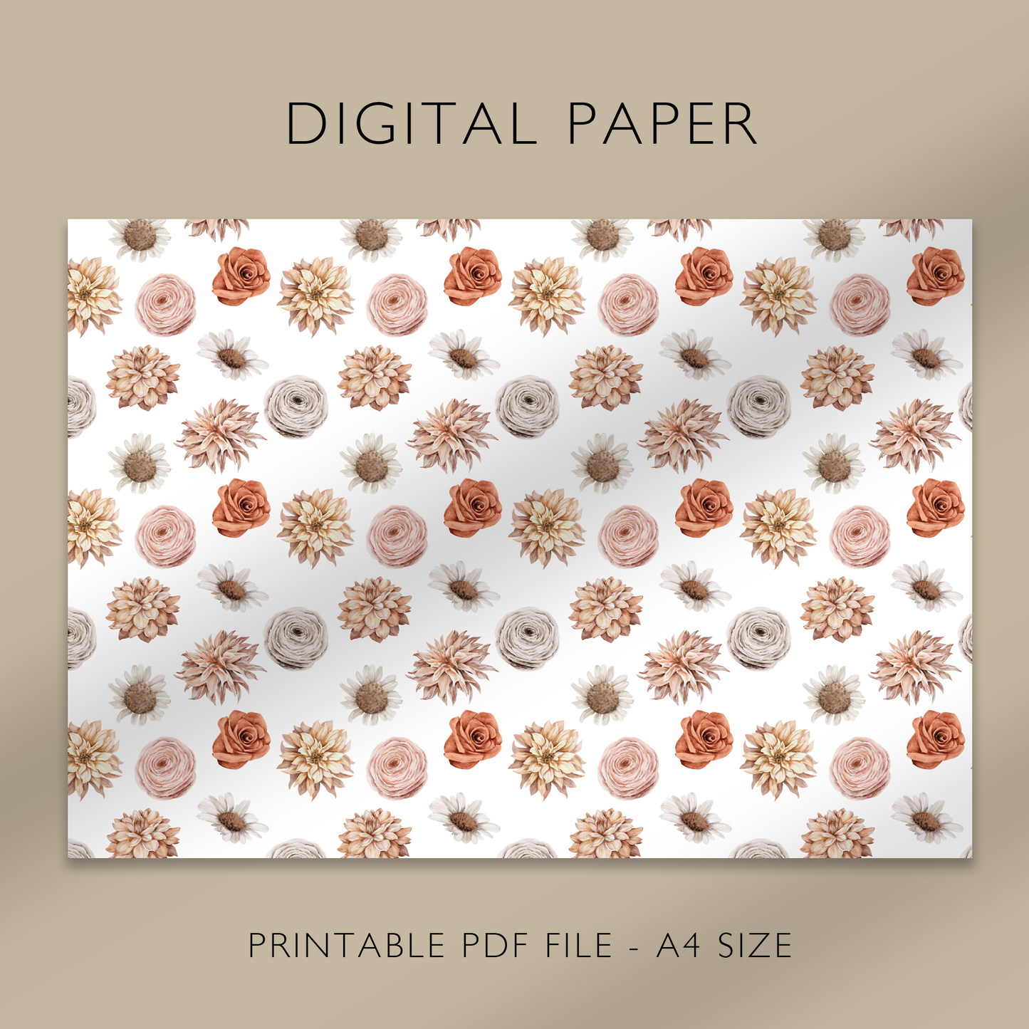 „Vintage Autumn No.3“ Digitales Papier, druckbares A4-Blatt
