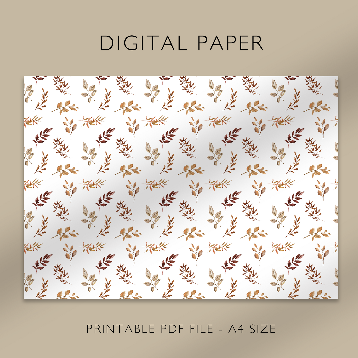„Vintage Autumn No.4“ Digitales Papier, druckbares A4-Blatt