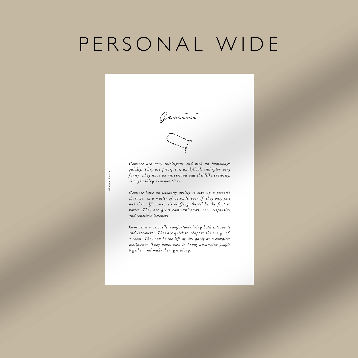 "Gemini" Zodiac Sign Personality - Printable Dashboards