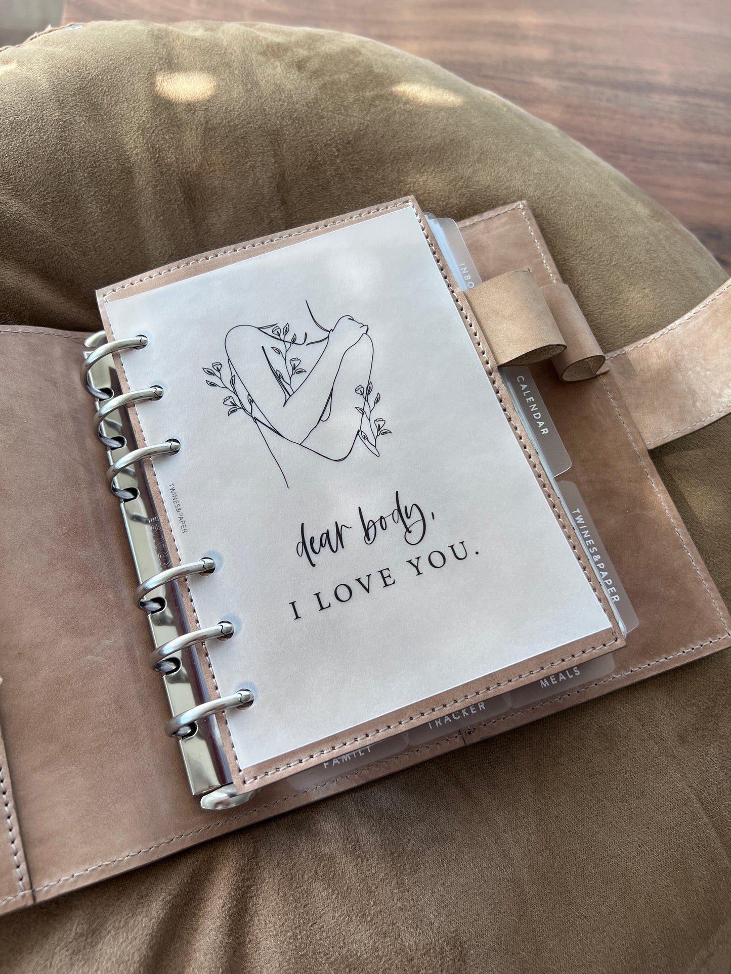 „Lieber Körper, ich liebe dich.“ Druckbare Planer-Dashboards, Tasche, A6, persönlich, persönlich breit, A5