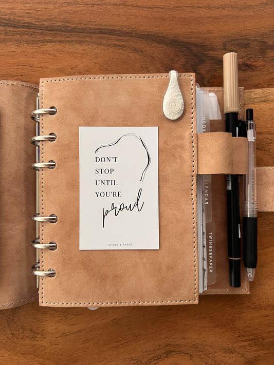 Don't stop until you're proud • Planner Cards • Soft Touch