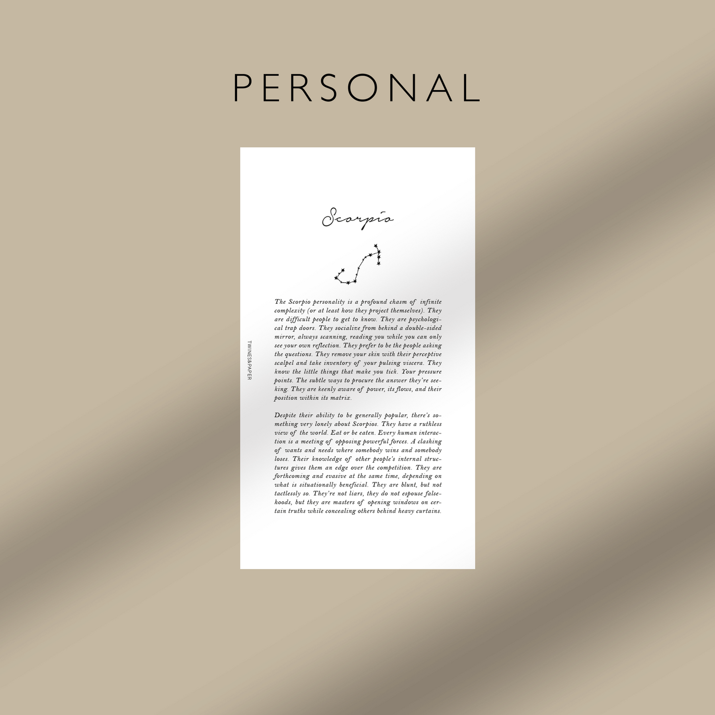 "Scorpio" Zodiac Sign Personality - Printable Dashboards
