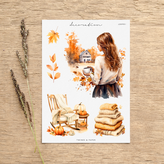 "Autumn Vibes l • Planner Decoration Stickers • Transparent Matte/White Matte