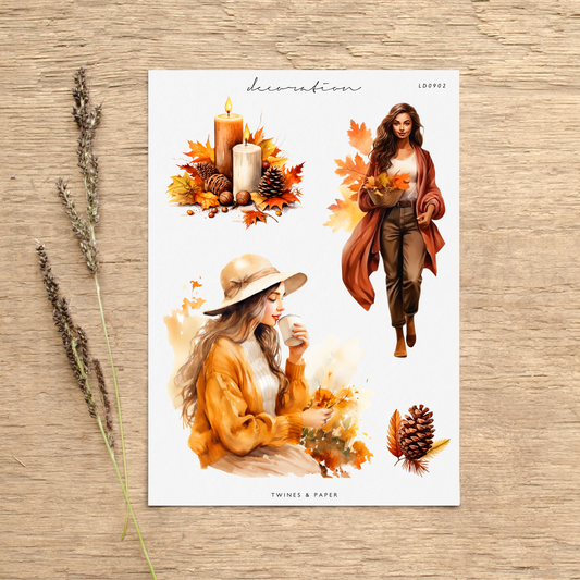 "Autumn Vibes ll • Planner Decoration Stickers • Transparent Matte/White Matte