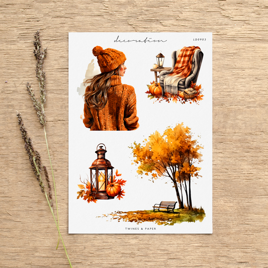 "Autumn Vibes 3 • Planner Decoration Stickers • Transparent Matte/White Matte