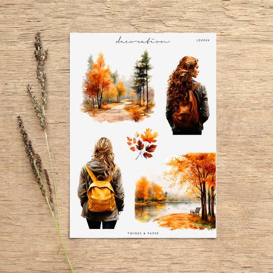 "Autumn Vibes 4 • Planner Decoration Stickers • Transparent Matte/White Matte