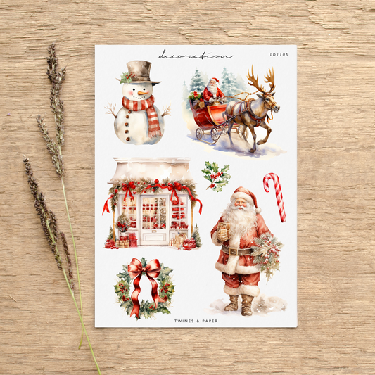 "Christmas Classics" • Planner Decoration Stickers • Transparent Matte/White Matte