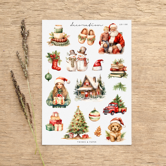 "Christmas Classics 4" • Planner Decoration Stickers • Transparent Matte/White Matte