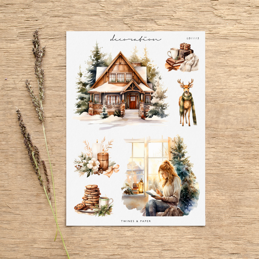 "Winter 1" • Planner Decoration Stickers • Transparent Matte/White Matte