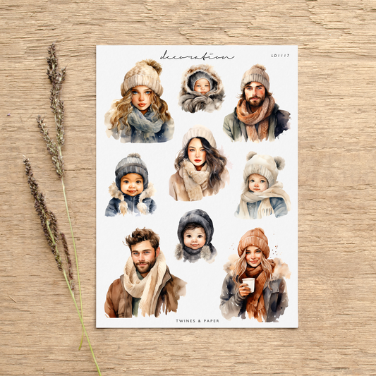 "Winter People" • Planner Decoration Stickers • Transparent Matte/White Matte