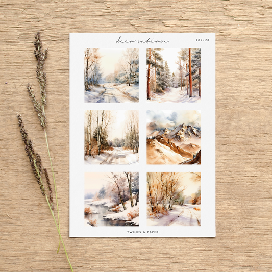 "Winter Forest Views" • Planner Decoration Stickers • Transparent Matte/White Matte