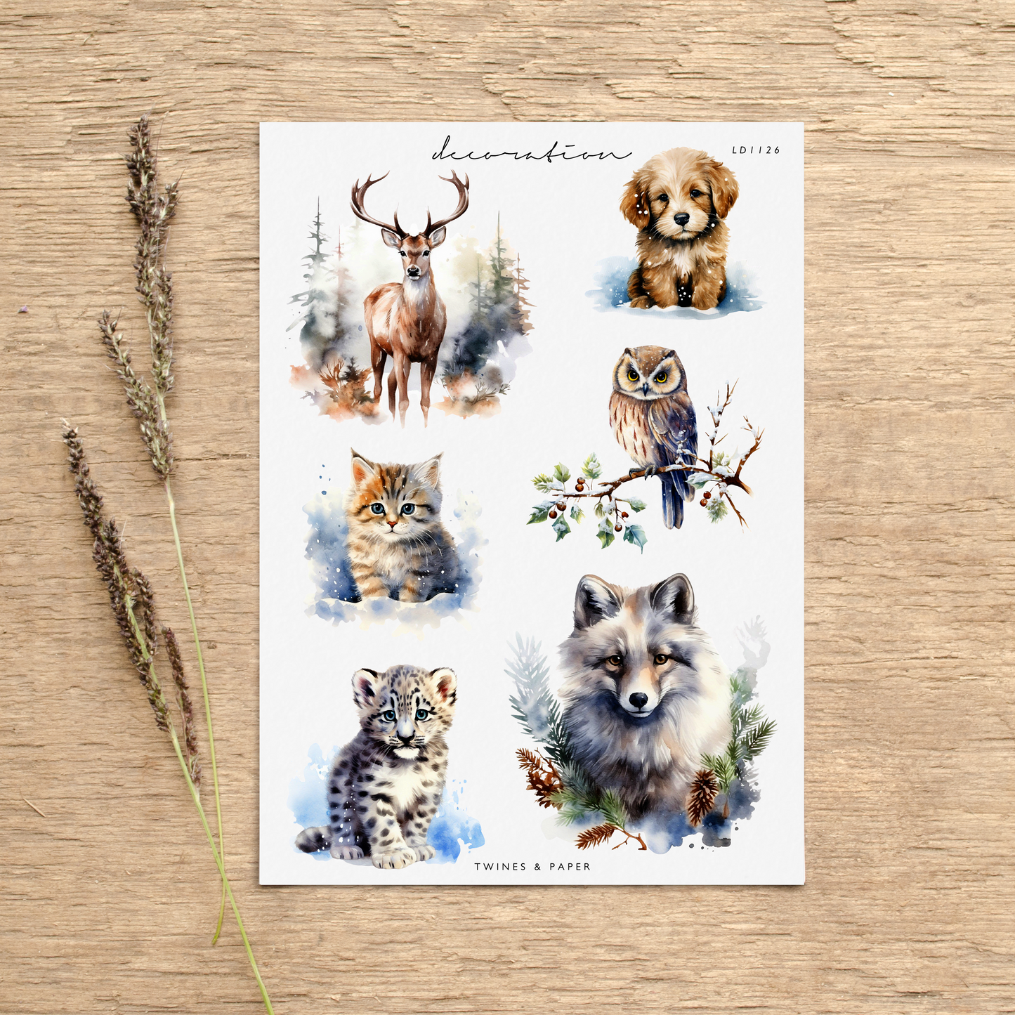 "Winter Animals" • Planner Decoration Stickers • Transparent Matte/White Matte