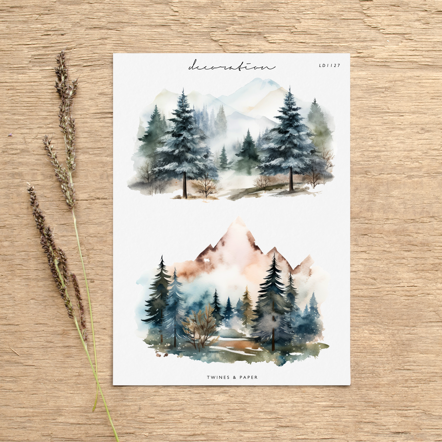 "Winter Forest 3" • Planner Decoration Stickers • Transparent Matte/White Matte