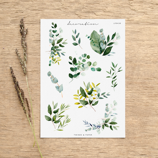 "Opulent Greenery Bouquets" • Planner Decoration Stickers • Transparent Matte/White Matte