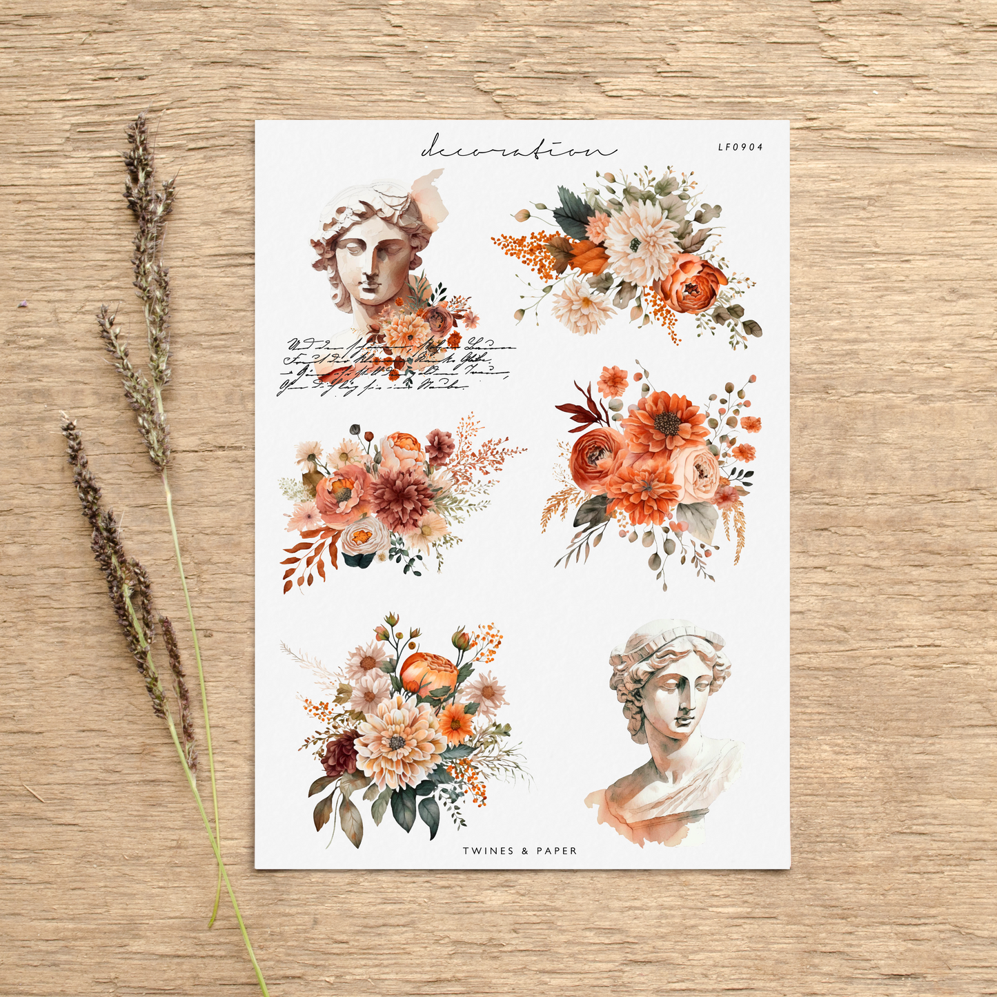"Autumn Florals 4" • Planner Decoration Stickers • Transparent Matte/White Matte