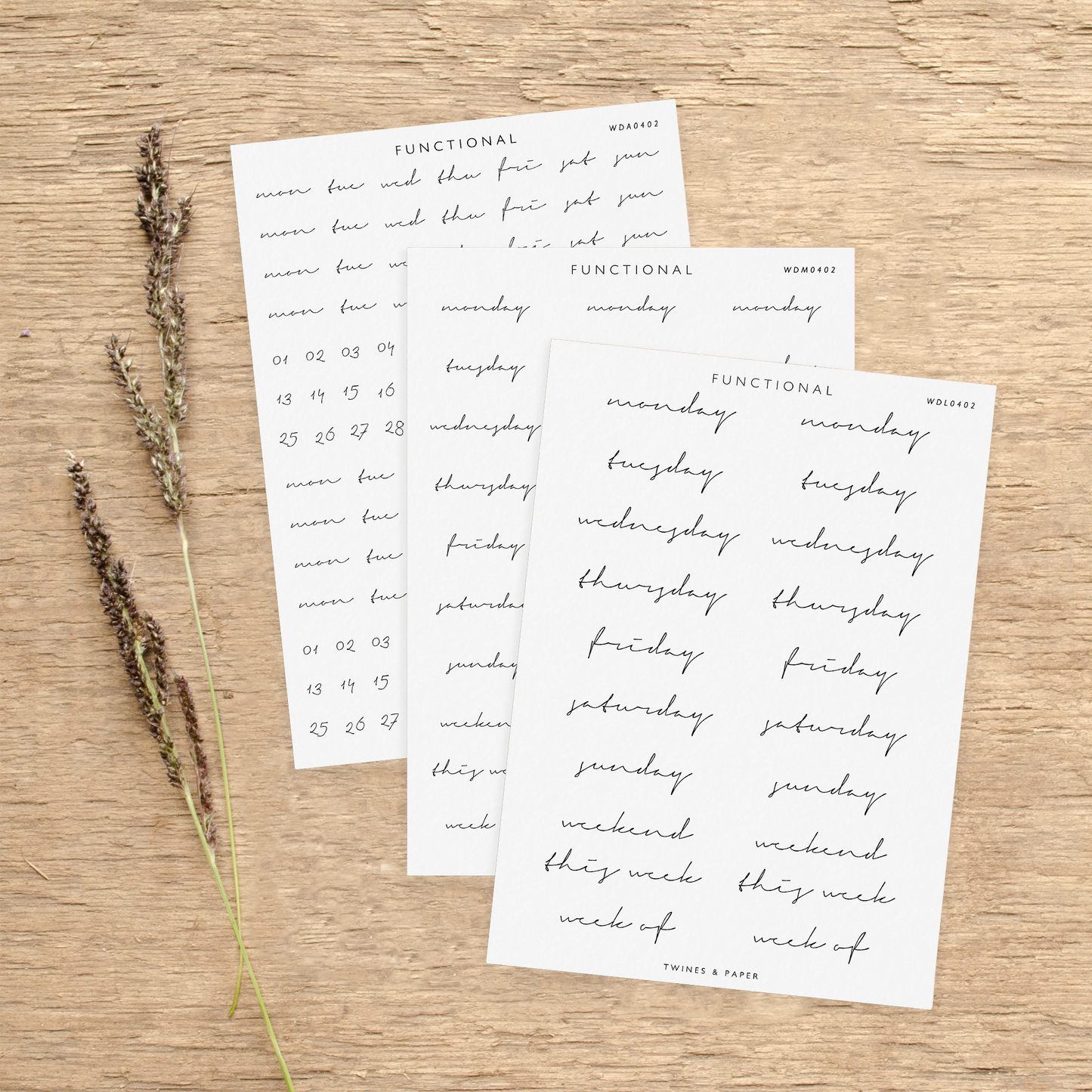 "Day Stickers Signature" • Planner Functional Stickers • Transparent Matte/White Matte
