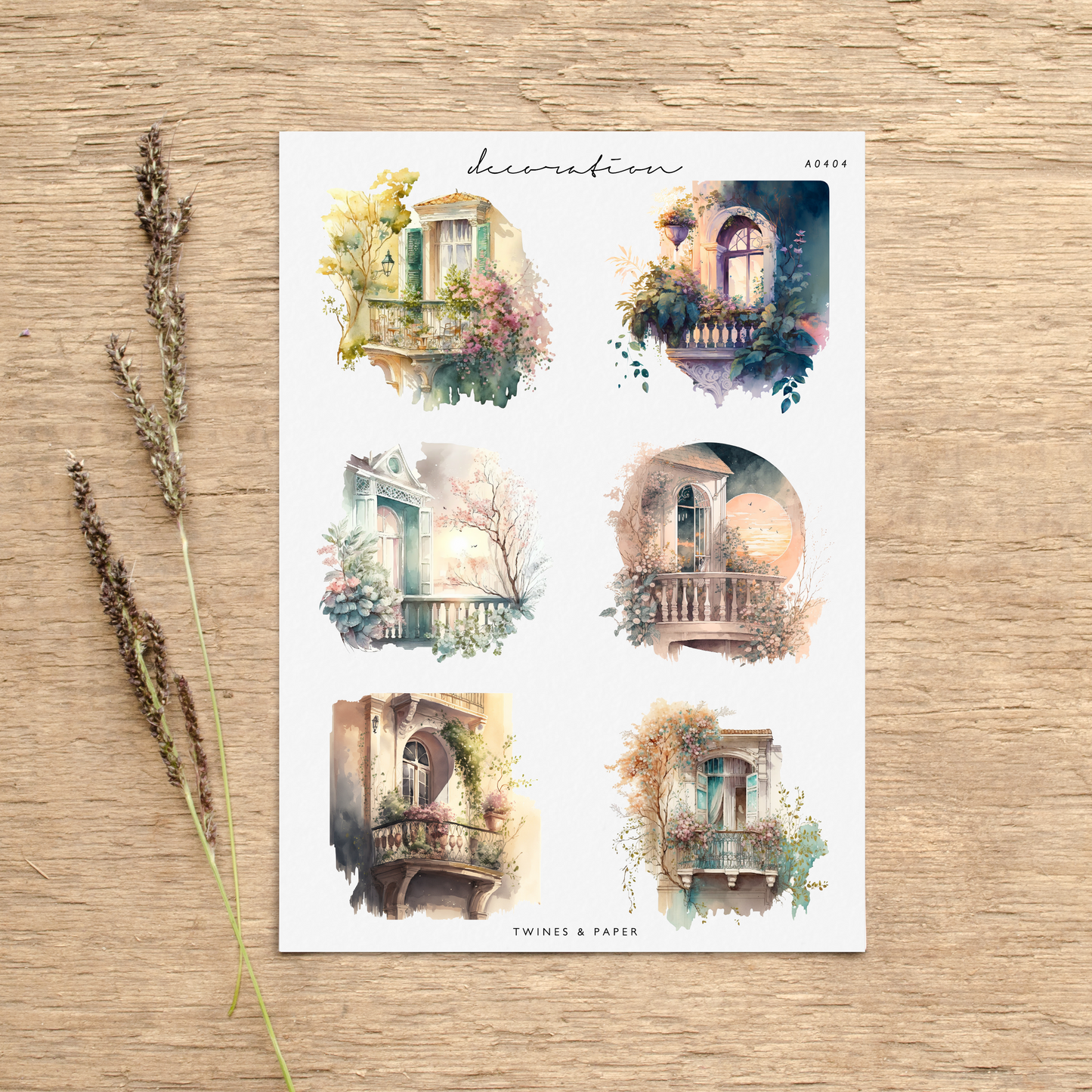 "Balcony Scenery" • Planner Decoration Stickers • Transparent Matte/White Matte