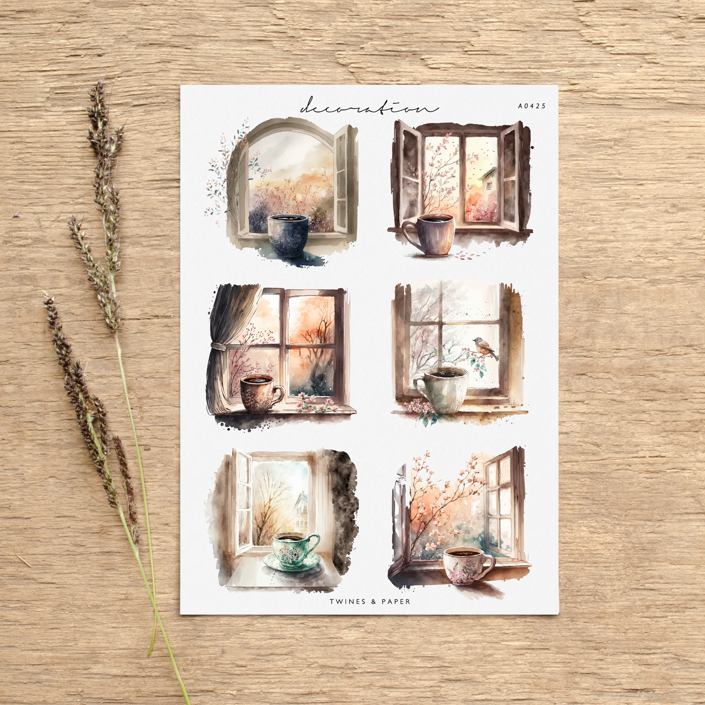 "Morning Coffee Scenery" • Planner Decoration Stickers • Transparent Matte/White Matte