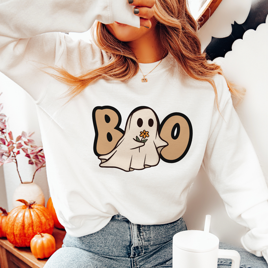 "Boo Ghost Flower" Sweatshirt/Hoodie • Halloween