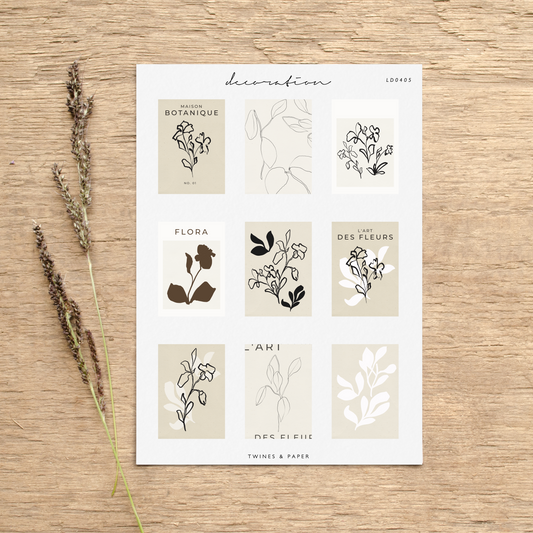 "Botanique Art Posters ll" • Planner Decoration Stickers • Transparent Matte/White Matte
