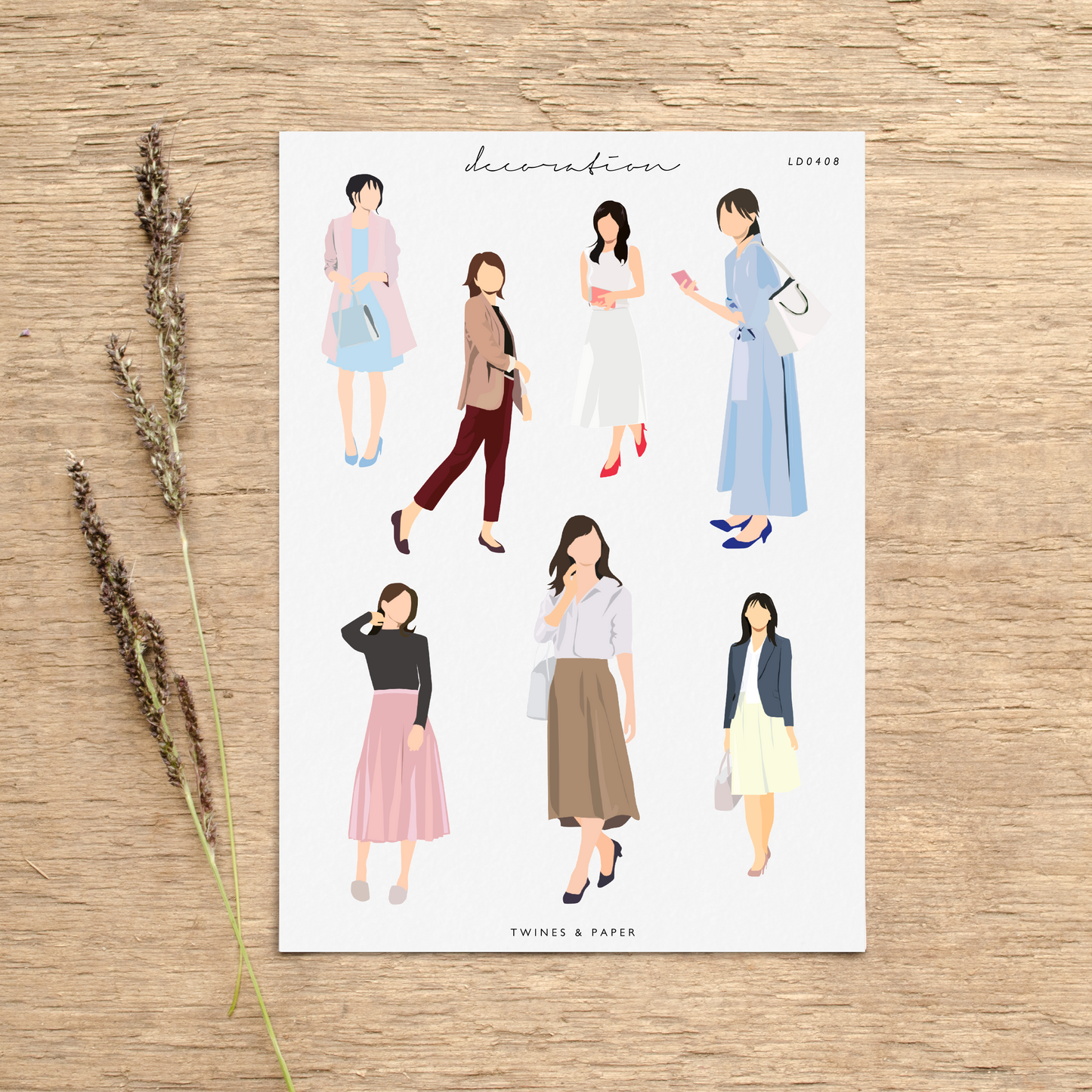 "Fashionistas ll" • Planner Decoration Stickers • Transparent Matte/White Matte