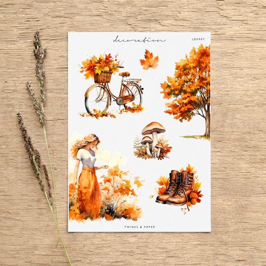 "Autumn Vibes 7 • Planner Decoration Stickers • Transparent Matte/White Matte