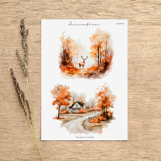 "Autumn Vibes 9 • Planner Decoration Stickers • Transparent Matte/White Matte
