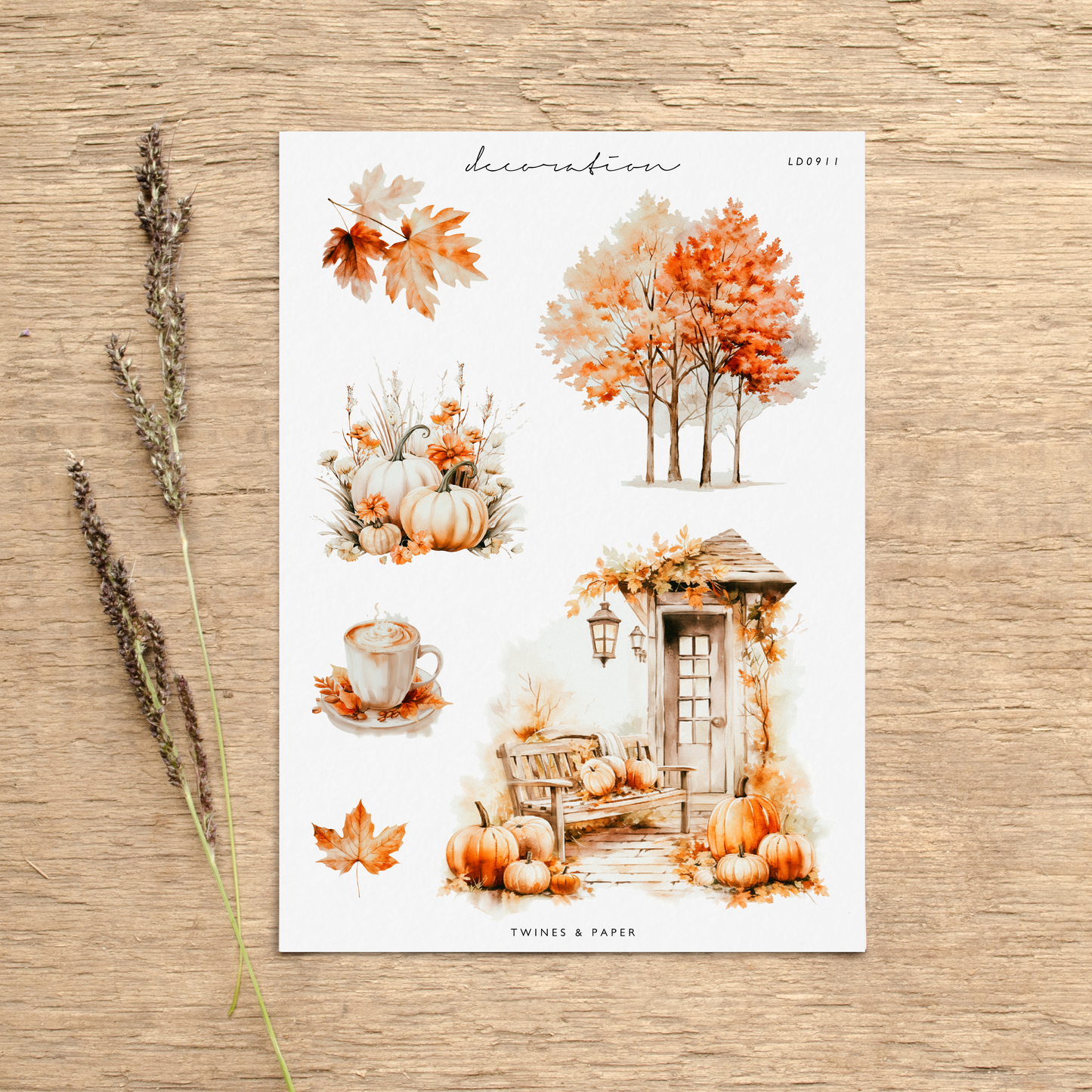 "Autumn Vibes 11 • Planner Decoration Stickers • Transparent Matte/White Matte