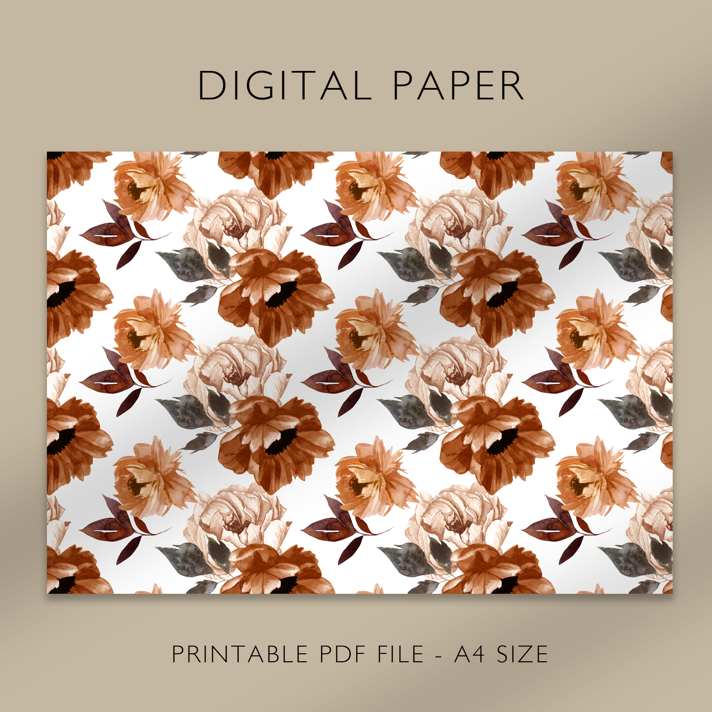 „Rustikaler Herbst“ Digitales Papier, druckbares A4-Blatt