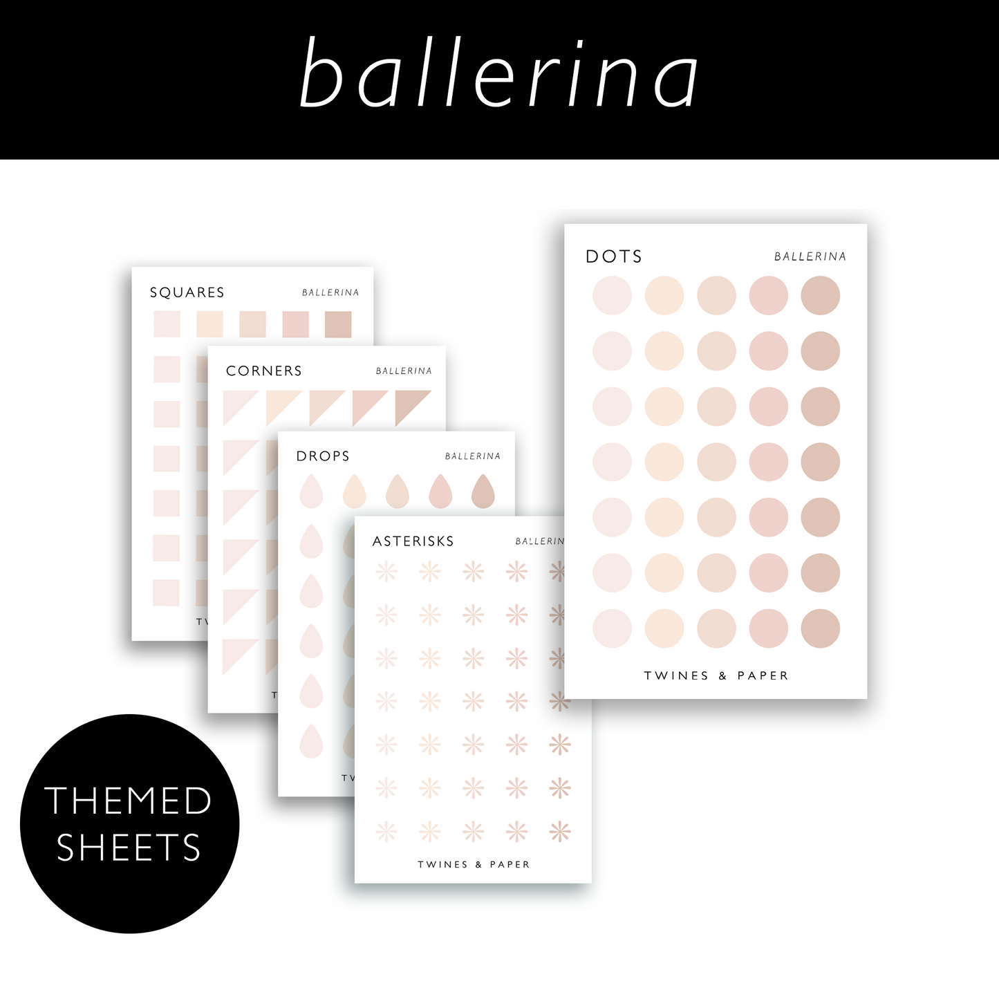 BALLERINA • Shape Stickers • Business Card Size • Transparent Matte