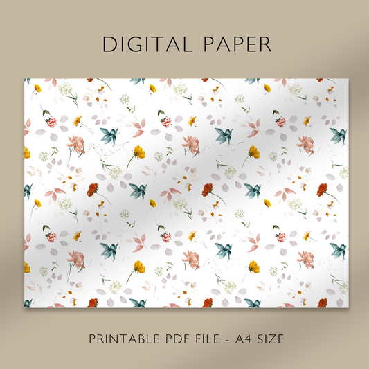 "Bright Autumn" Digital Paper, Printable A4 Sheet