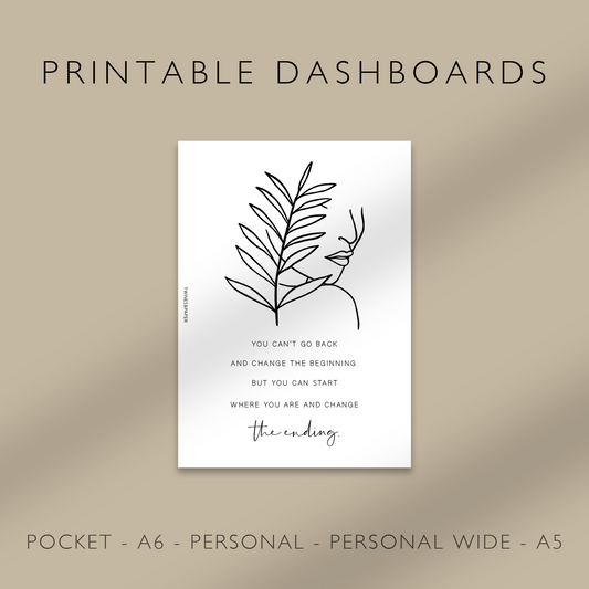 "Change The Ending" Printable Planner Dashboards Pocket, A6, Personal, Personal Wide, A5
