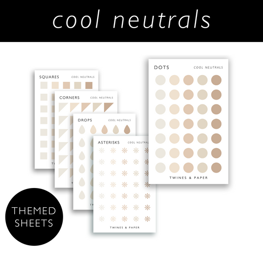 COOL NEUTRALS • Shape Stickers • Business Card Size • Transparent Matte