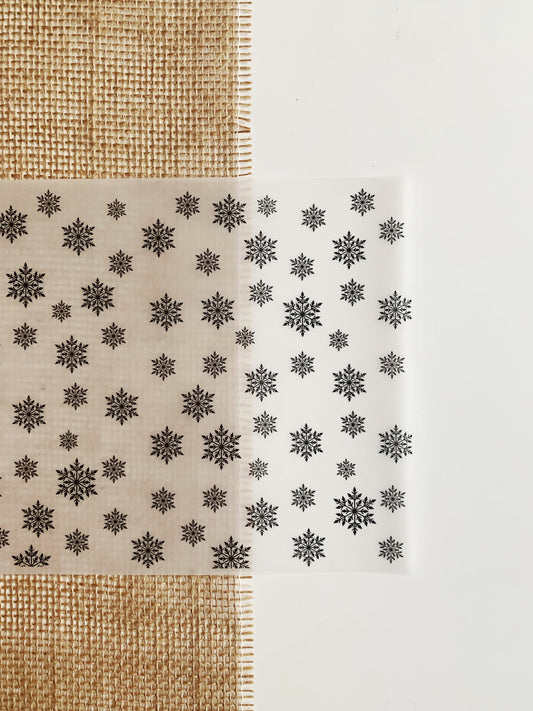 FV040 Snowflakes Foiled Vellum/Acetate A4 sheet