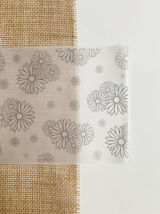 FV054 Gänseblümchen-Blumenstrauß, A4-Blatt aus foliertem Pergament/Acetat