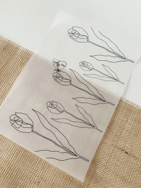 FV092 Große Tulpen, foliertes Pergament/Acetat-A4-Blatt