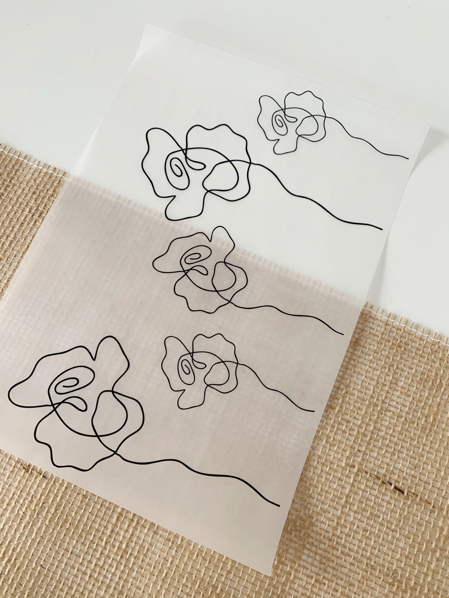 FV103 Large Roses OneLine Foiled Vellum/Acetate A4 sheet