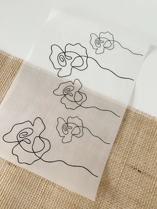 FV103 Große Rosen OneLine-A4-Blatt aus foliertem Pergament/Acetat